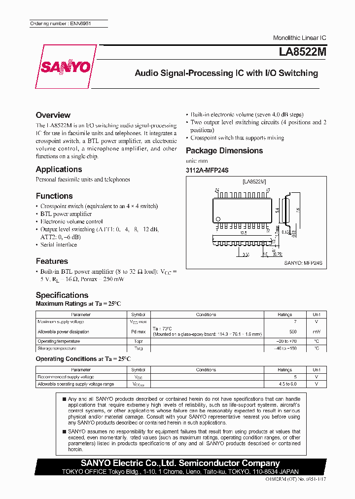 LA8522M_334445.PDF Datasheet