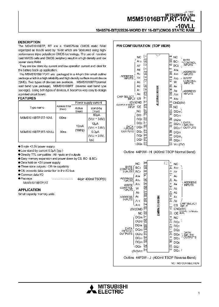M5M51016BRT-10VLL_311280.PDF Datasheet