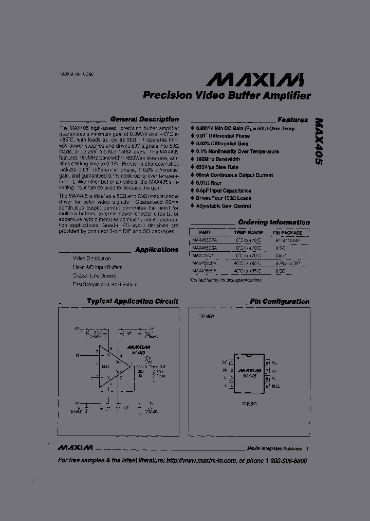 MAX405_369174.PDF Datasheet