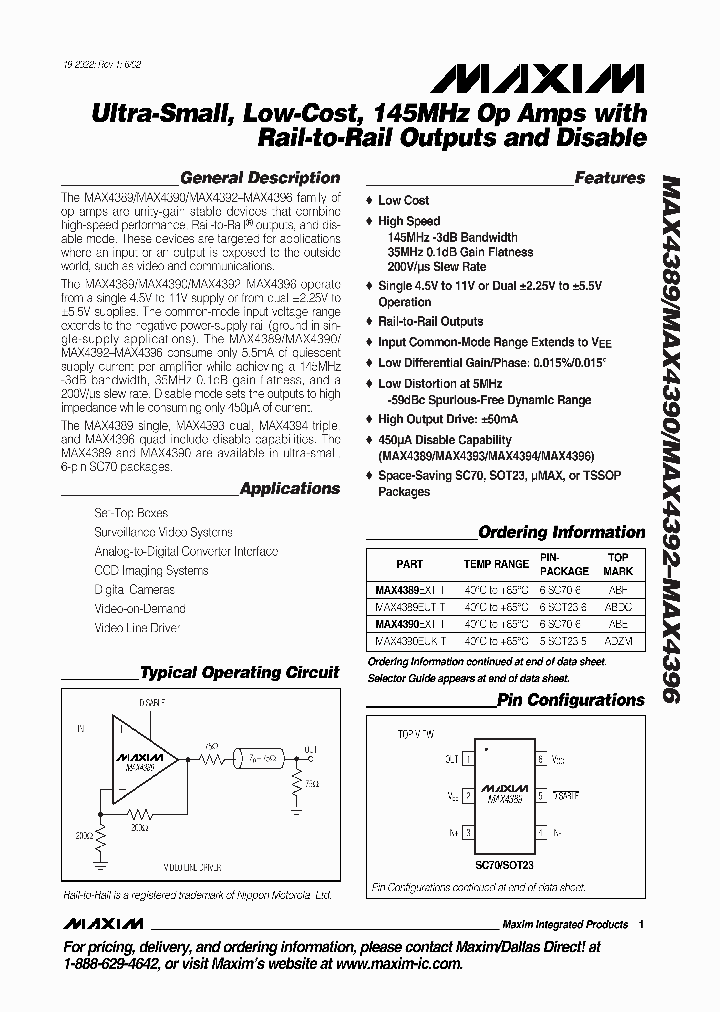 MAX4392_309260.PDF Datasheet