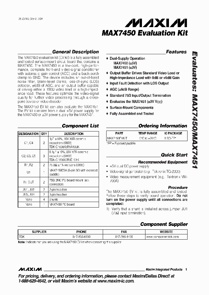 MAX7450EVKIT_196317.PDF Datasheet