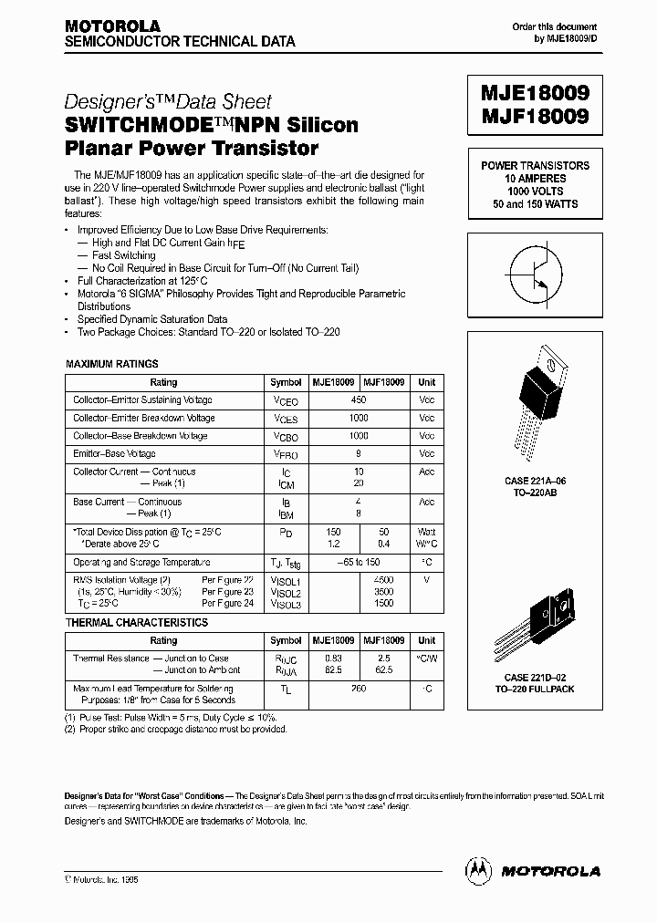 MJE18009_276544.PDF Datasheet