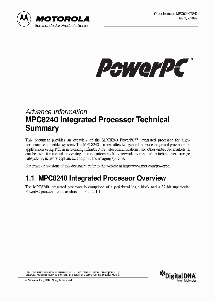 MPC8240TD_201041.PDF Datasheet