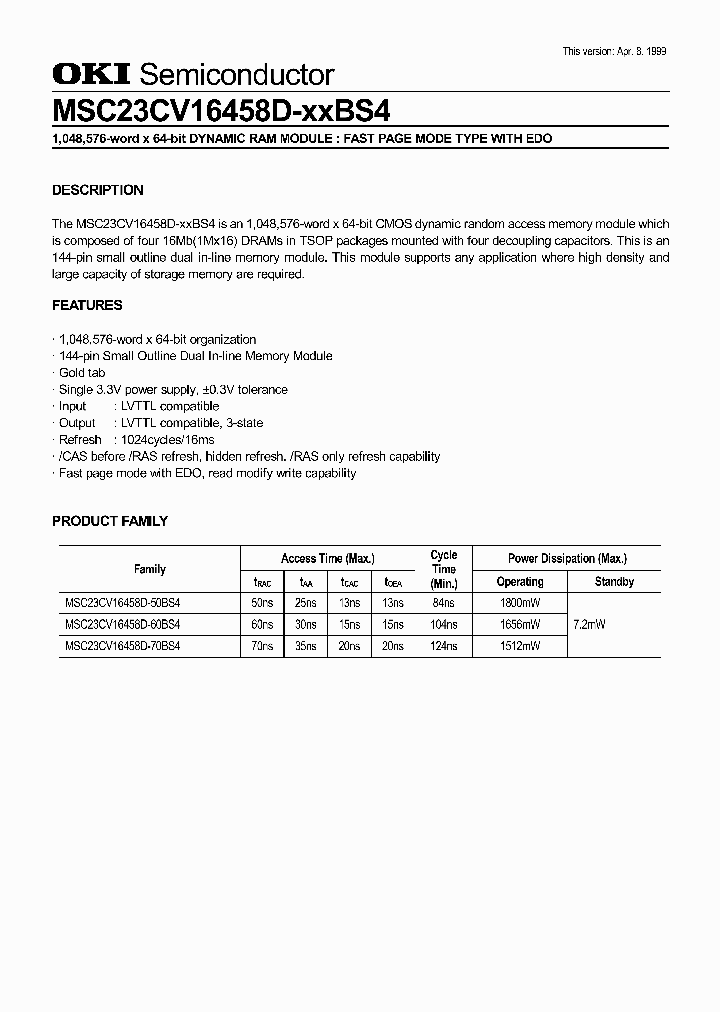 MSC23CV16458D-XXBS4_203809.PDF Datasheet