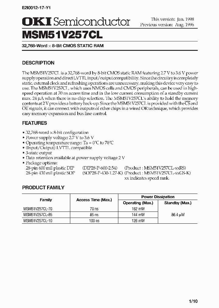 MSM51V257CL_385215.PDF Datasheet