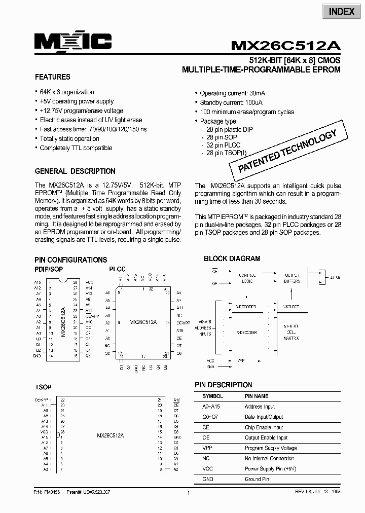 MX26C512A_182342.PDF Datasheet