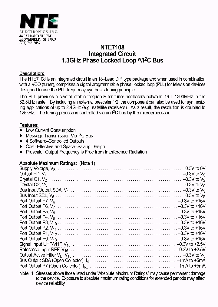 NTE7108_306554.PDF Datasheet