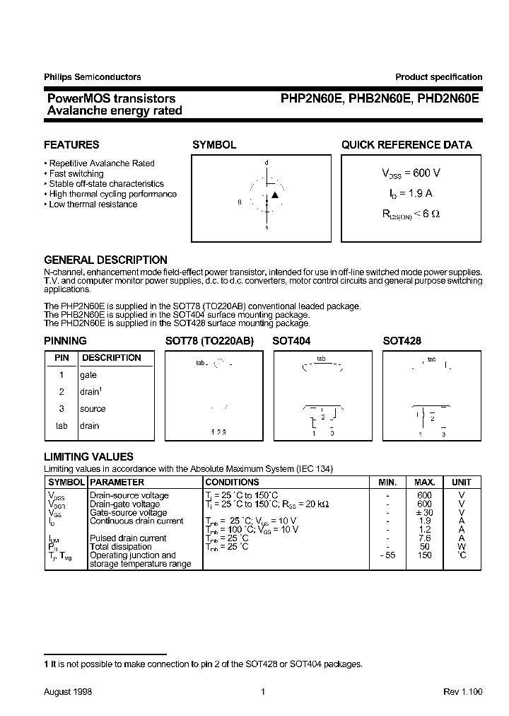 PHD2N60E_358466.PDF Datasheet