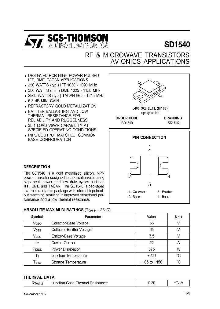 SD1540_338310.PDF Datasheet