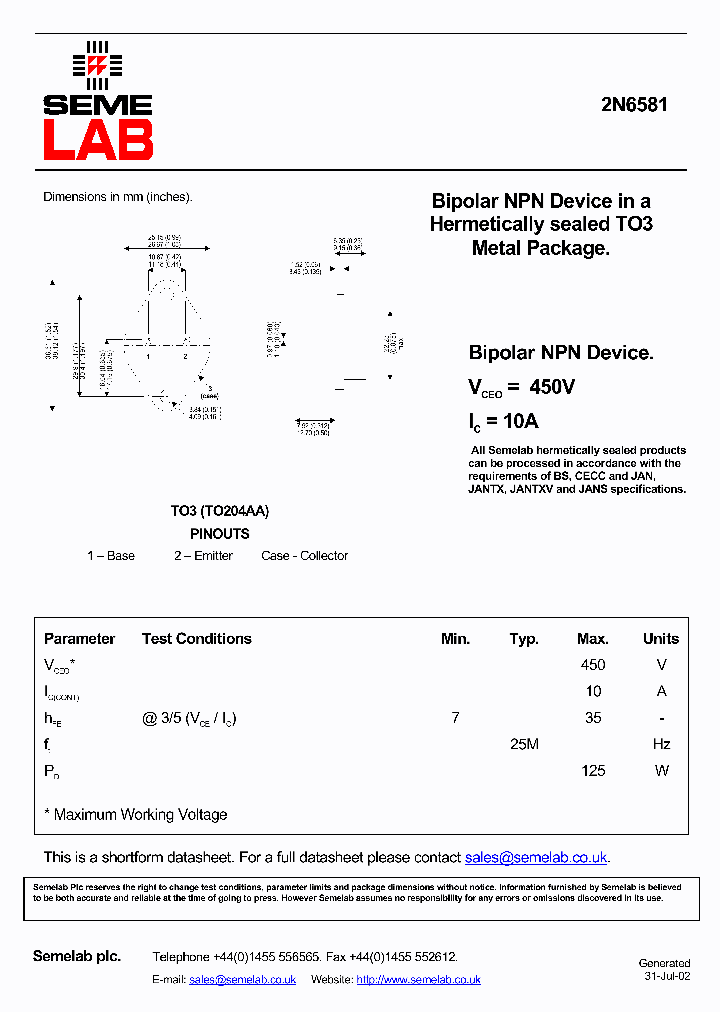 SF2N6581_368537.PDF Datasheet
