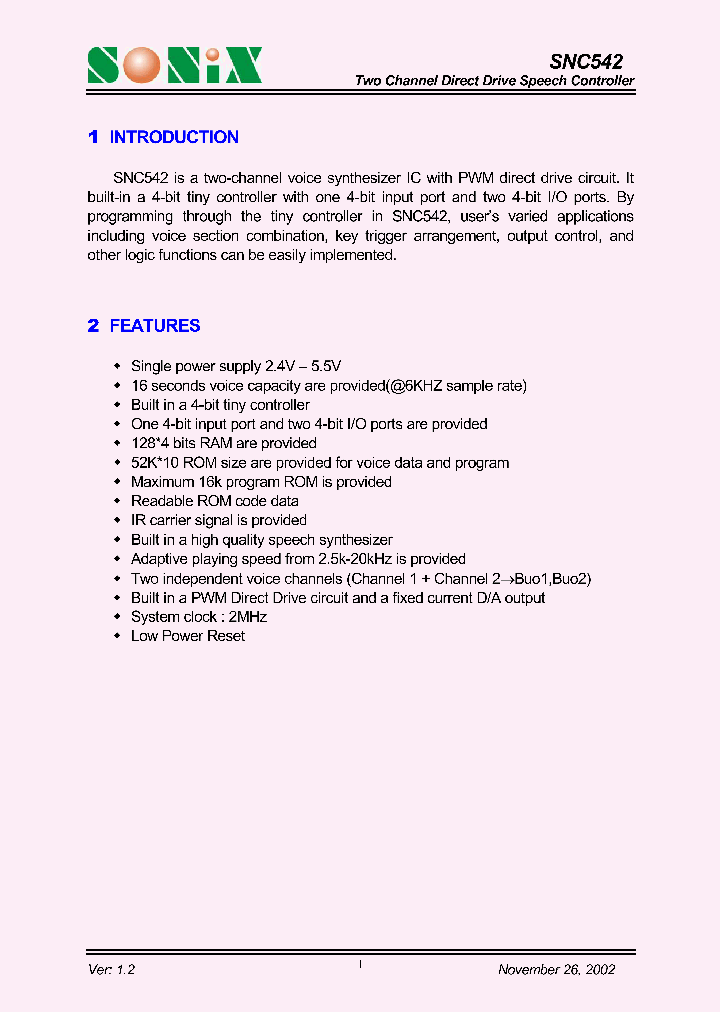 SNC542_380159.PDF Datasheet