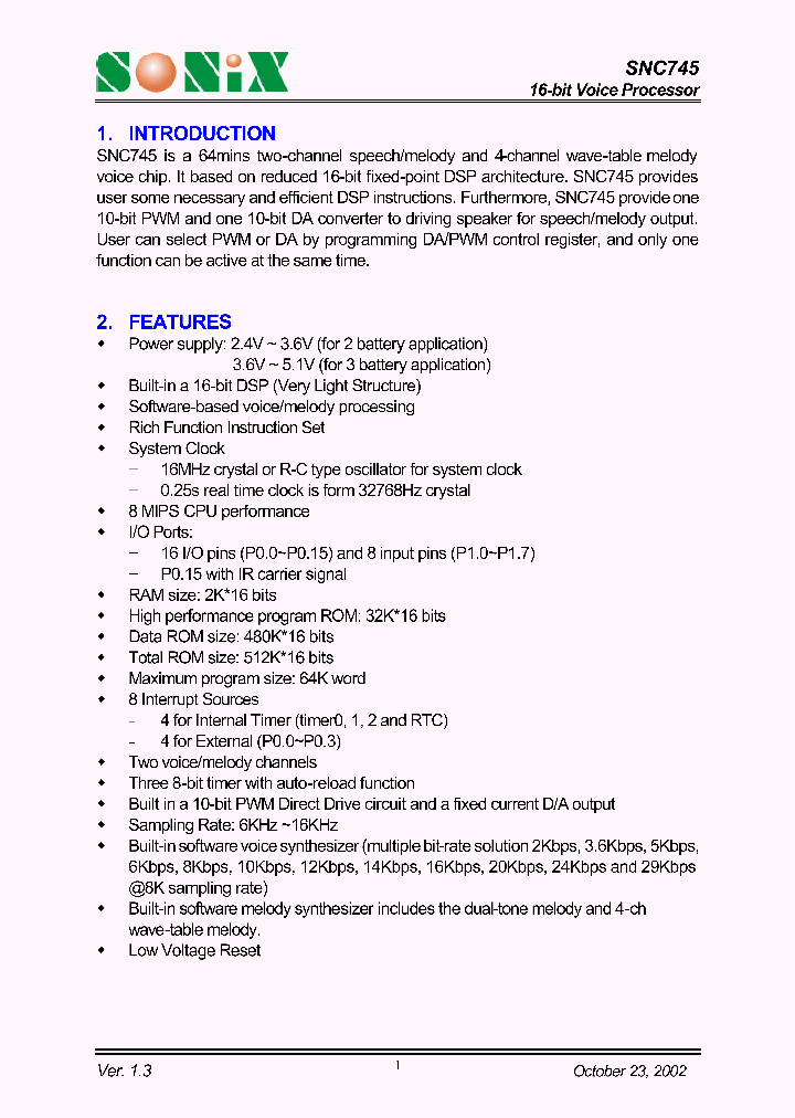 SNC745_305809.PDF Datasheet