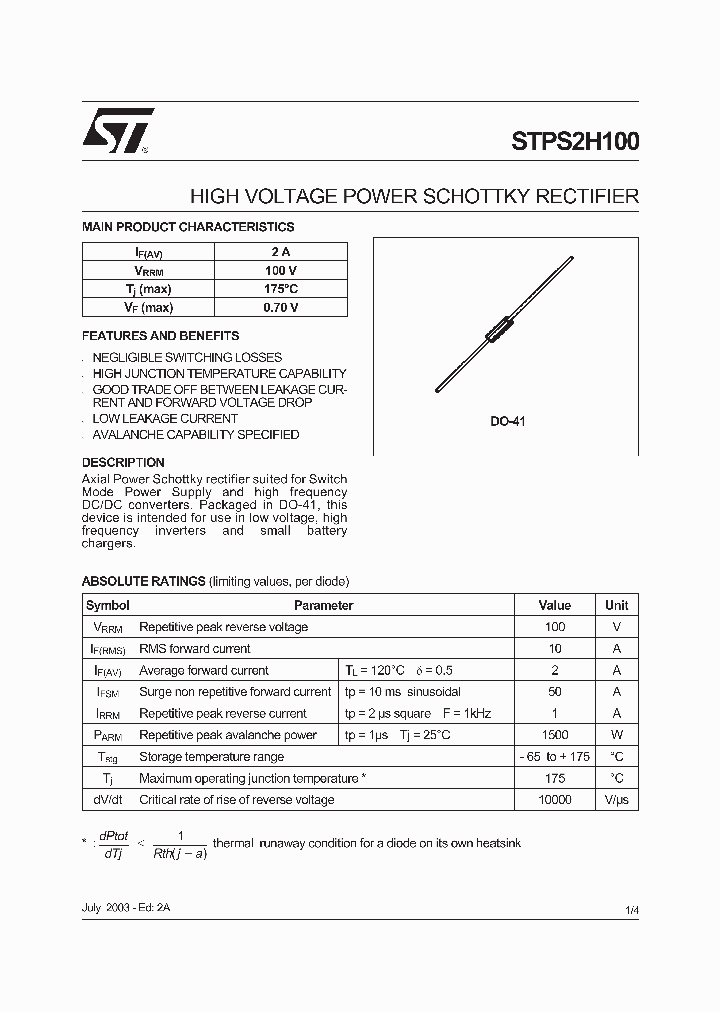 STPS2H100_312603.PDF Datasheet