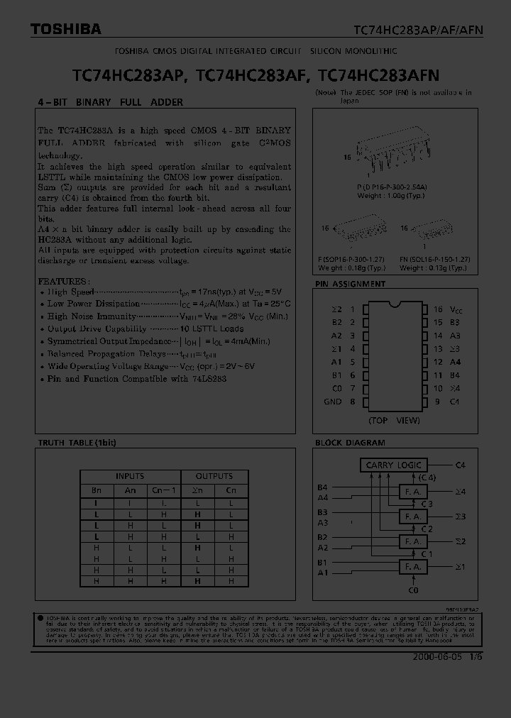 TC74HC283AFN_328103.PDF Datasheet