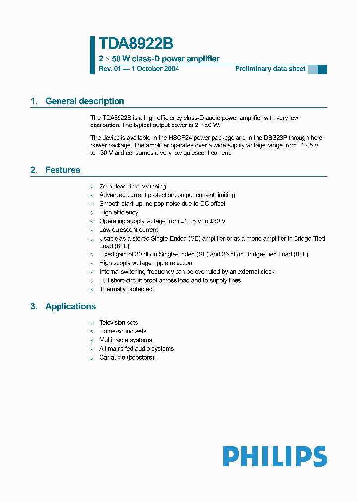 TDA8922B_342252.PDF Datasheet
