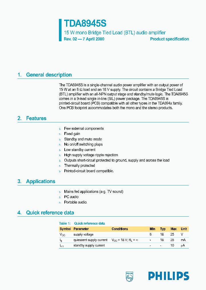 TDA8945S_312204.PDF Datasheet
