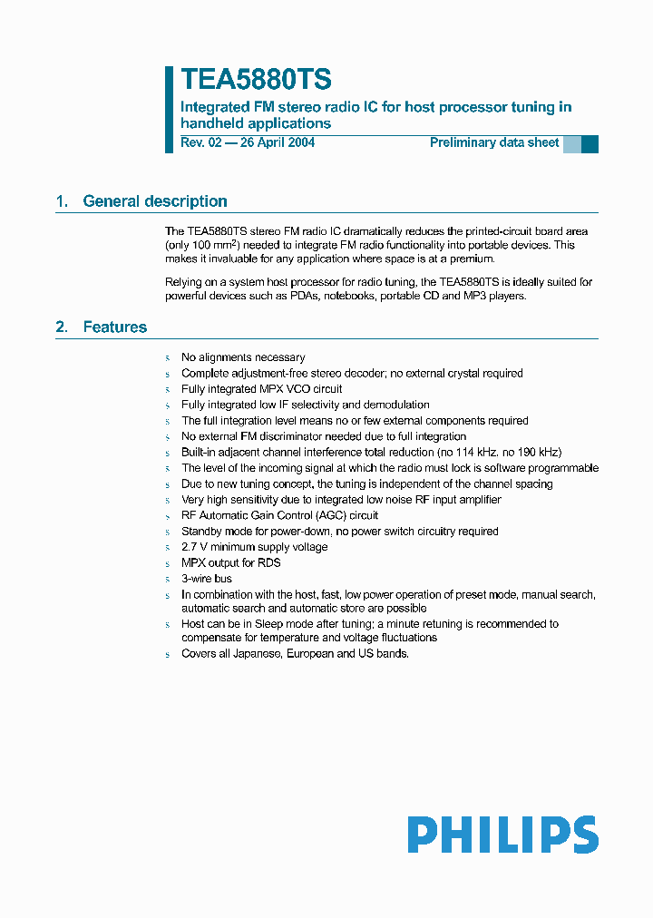 TEA5880TS_192239.PDF Datasheet