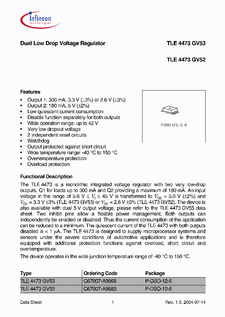 TLE4473GV52_369545.PDF Datasheet