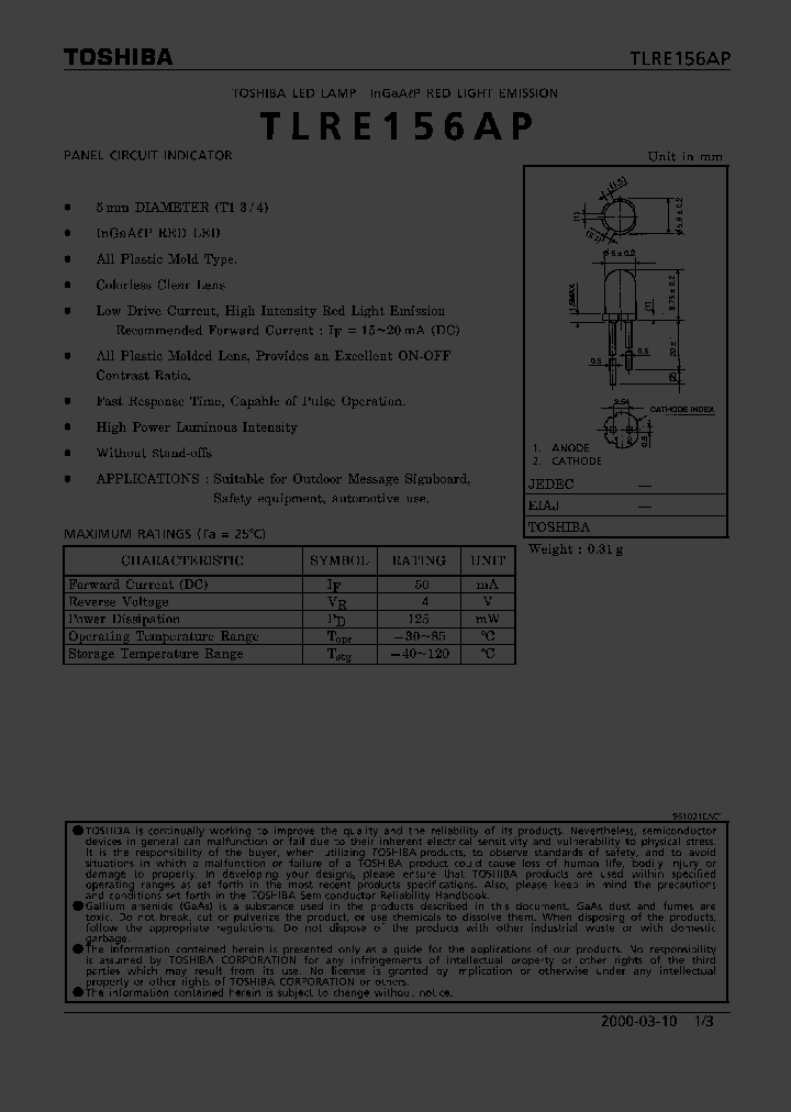 TLRE156AP_311005.PDF Datasheet