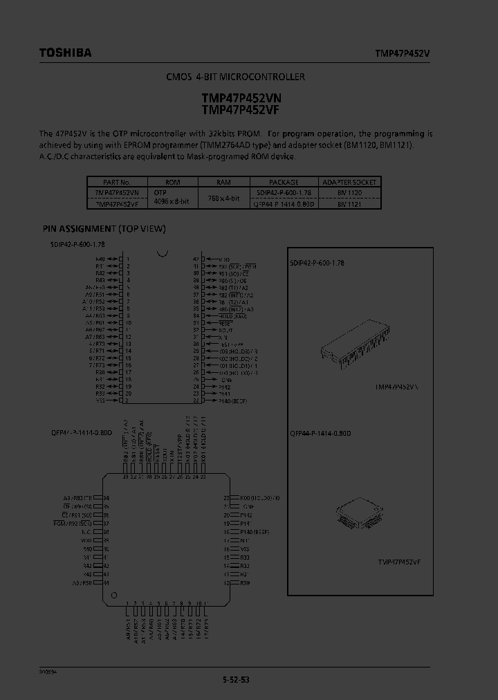 TMP47P452VF_305965.PDF Datasheet
