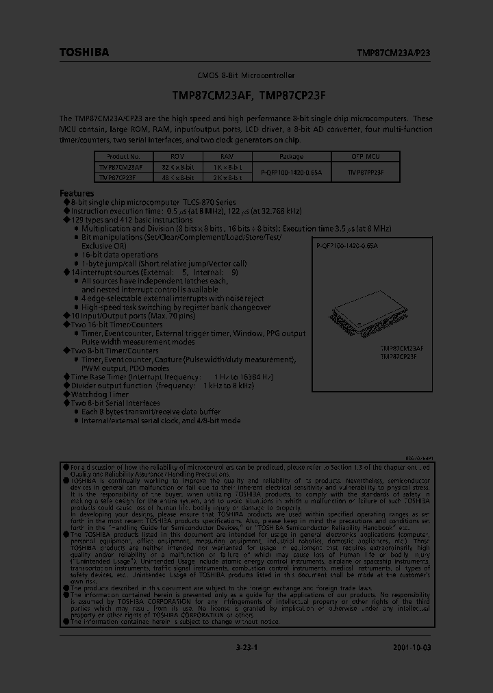 TMP87CM23AF_326774.PDF Datasheet