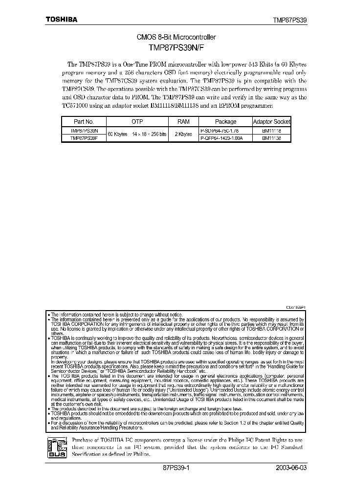 TMP87PS39F_365307.PDF Datasheet