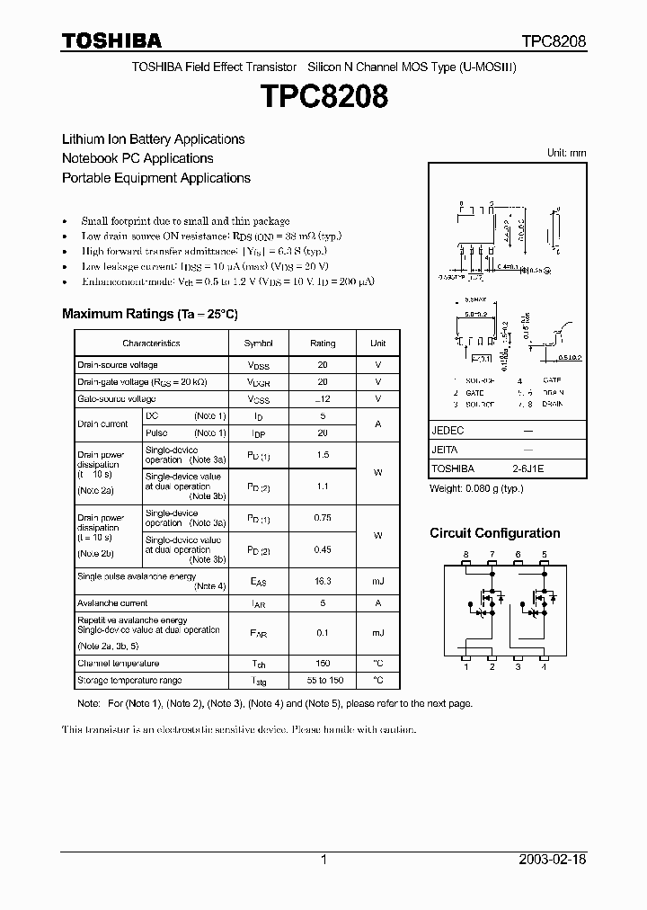 TPC8208_340967.PDF Datasheet