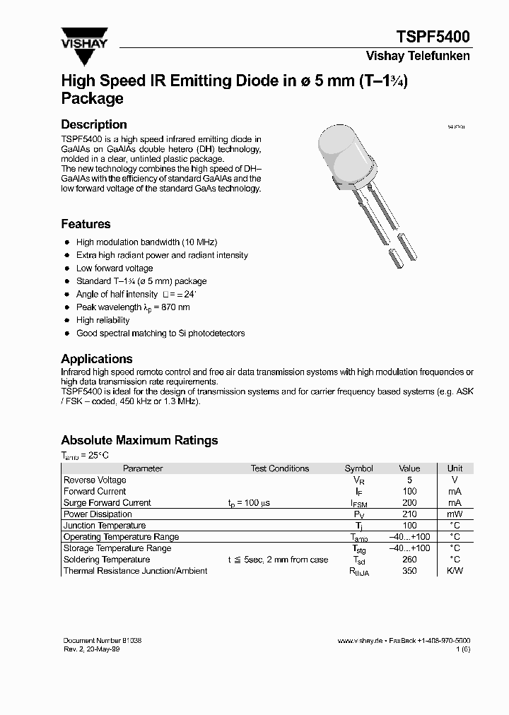 TSPF5400_365610.PDF Datasheet