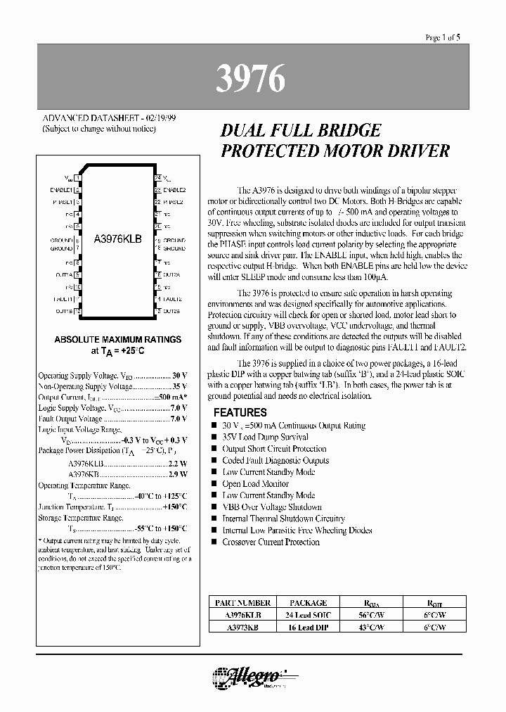 A3976KLB_430087.PDF Datasheet