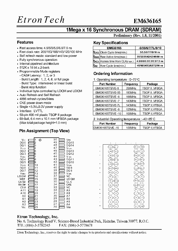 EM636165TS_394020.PDF Datasheet