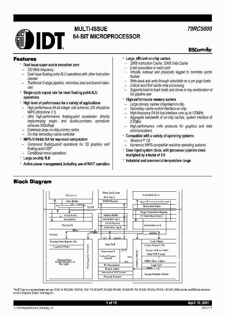 IDT79RV5000180BS272I_387560.PDF Datasheet