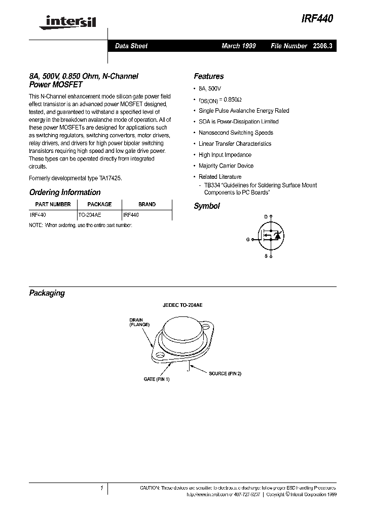 IRF440_426820.PDF Datasheet