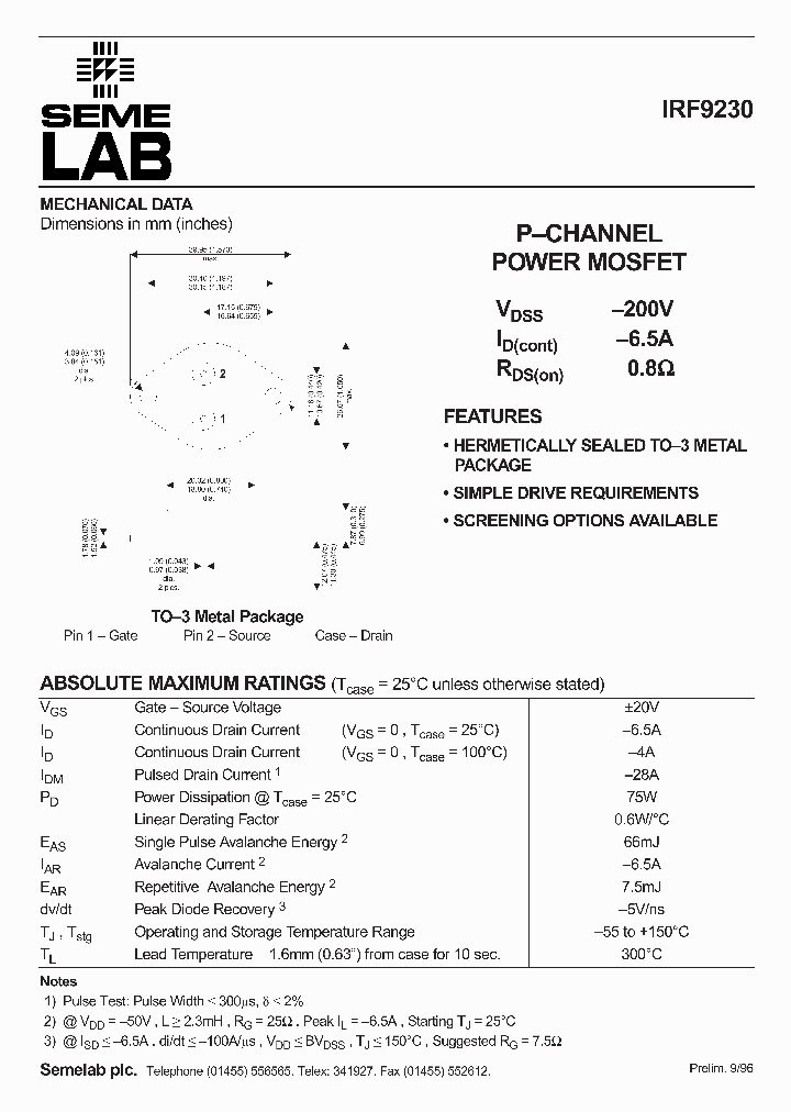 IRF9230_428014.PDF Datasheet