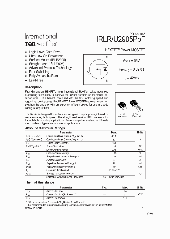 IRLU2905PBF_401290.PDF Datasheet