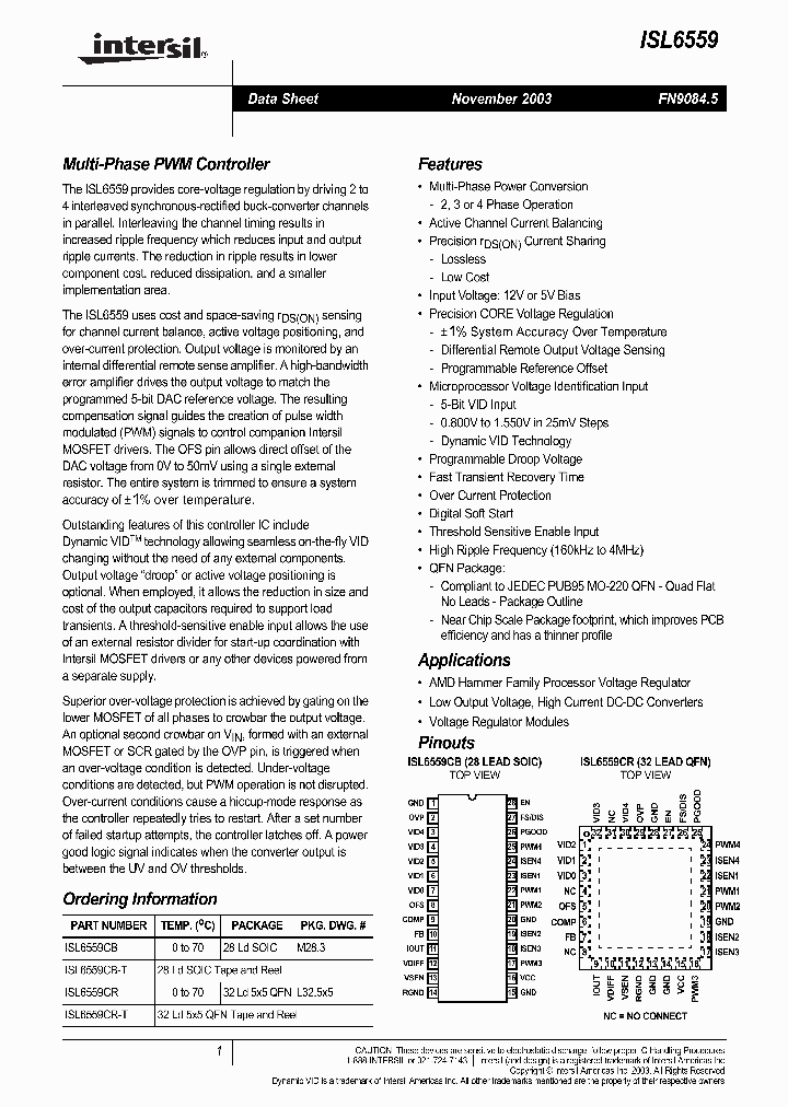 ISL6559CR_214387.PDF Datasheet
