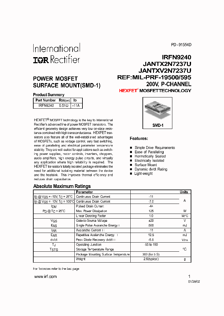 IRFN9240_330467.PDF Datasheet