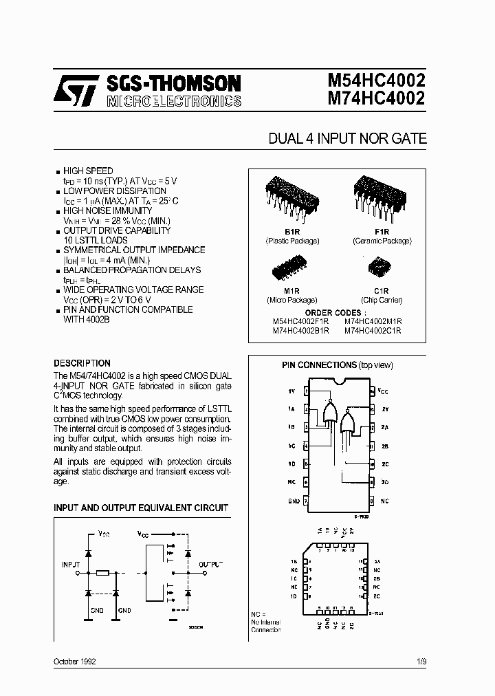 M74HC4002_347325.PDF Datasheet