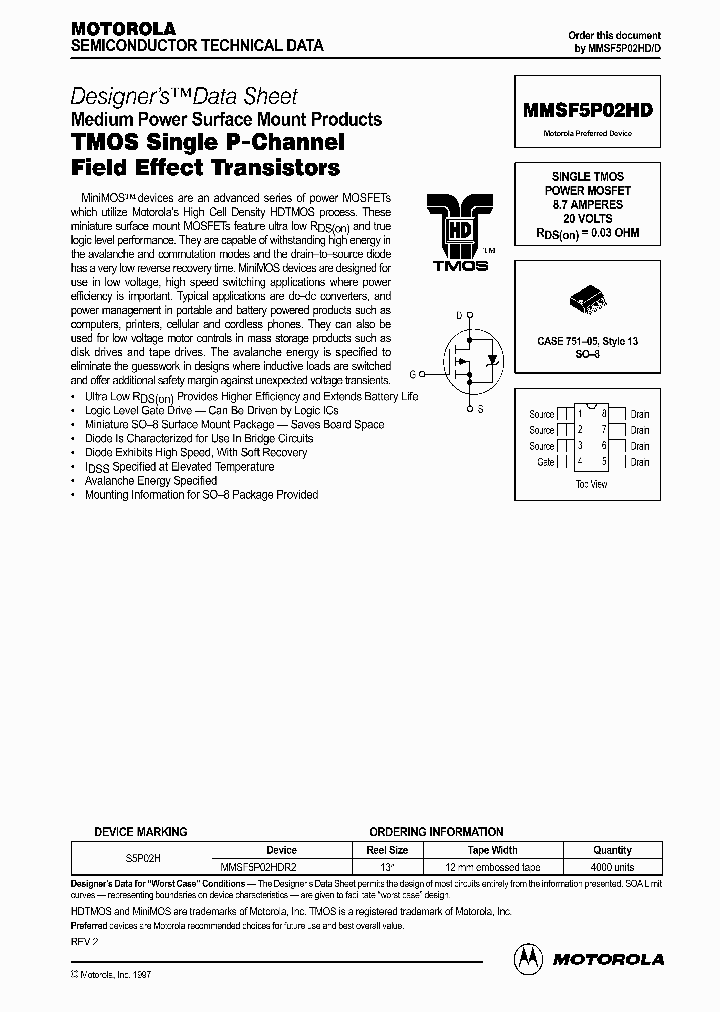 MMSF5P02HD_396652.PDF Datasheet