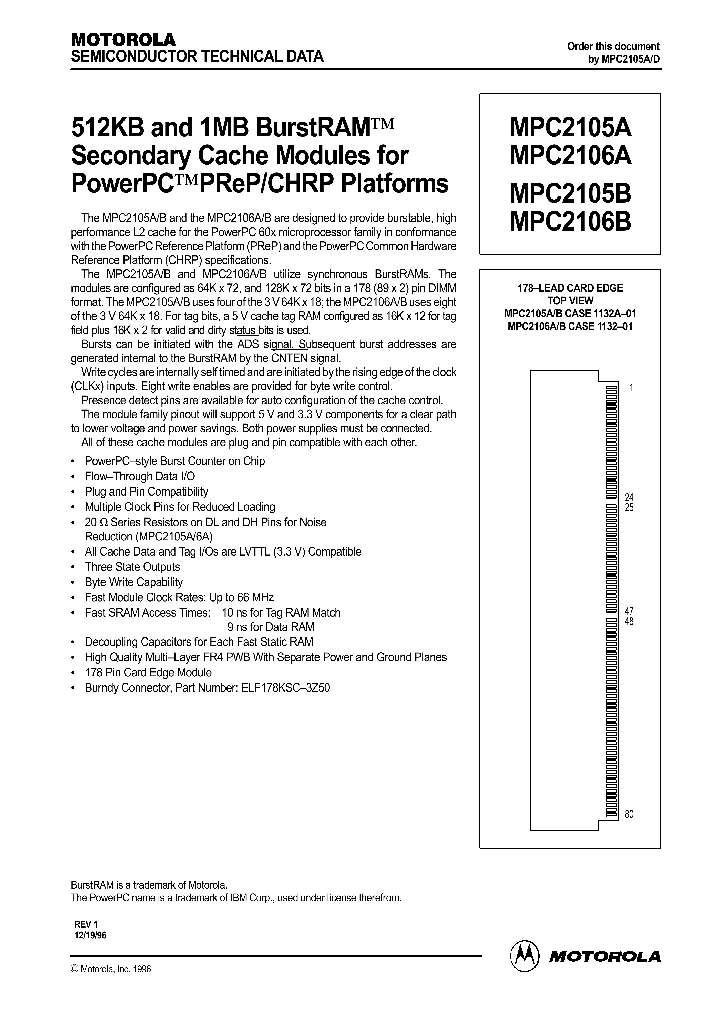 MPC2105BSG66_399288.PDF Datasheet
