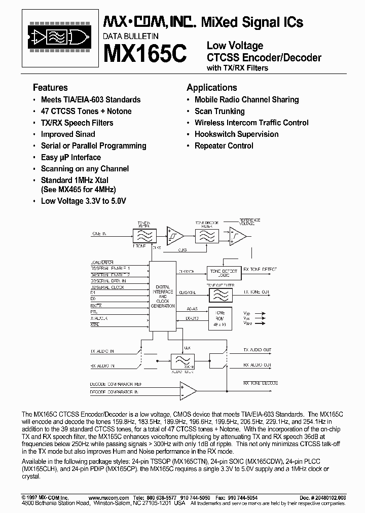 MX165C_399004.PDF Datasheet