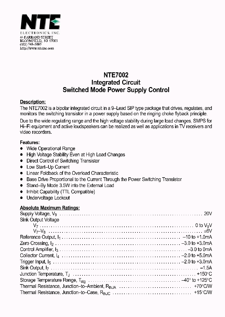 NTE7002_411532.PDF Datasheet