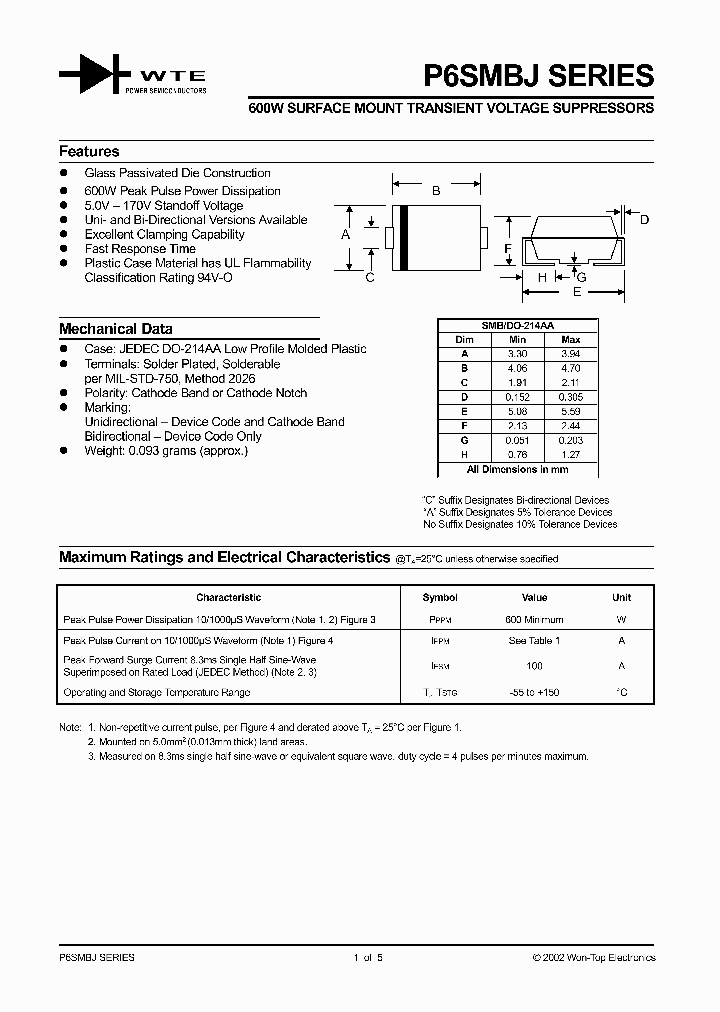 P6SMBJ18_109421.PDF Datasheet