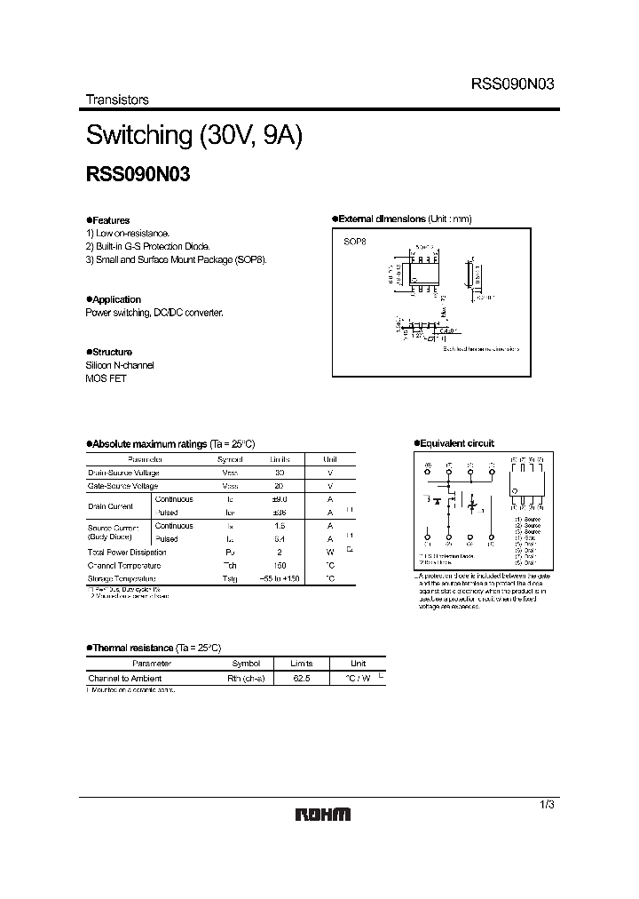 RSS090N03_427748.PDF Datasheet