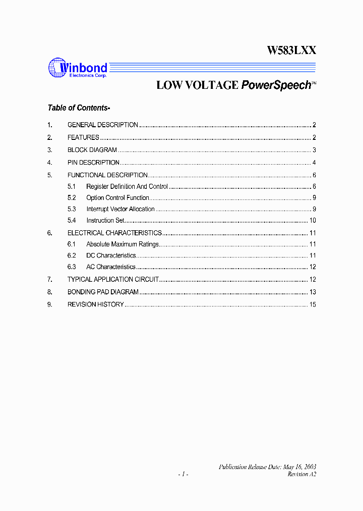 W583L02_394102.PDF Datasheet