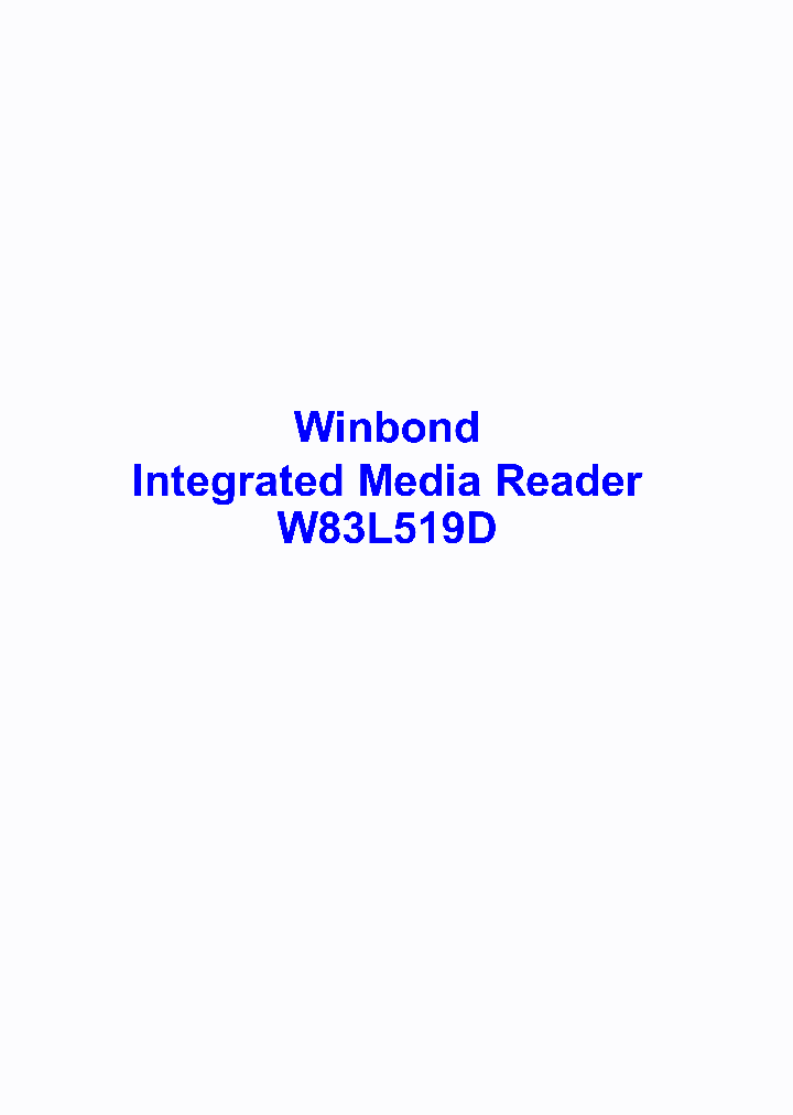 W83L519D_403124.PDF Datasheet