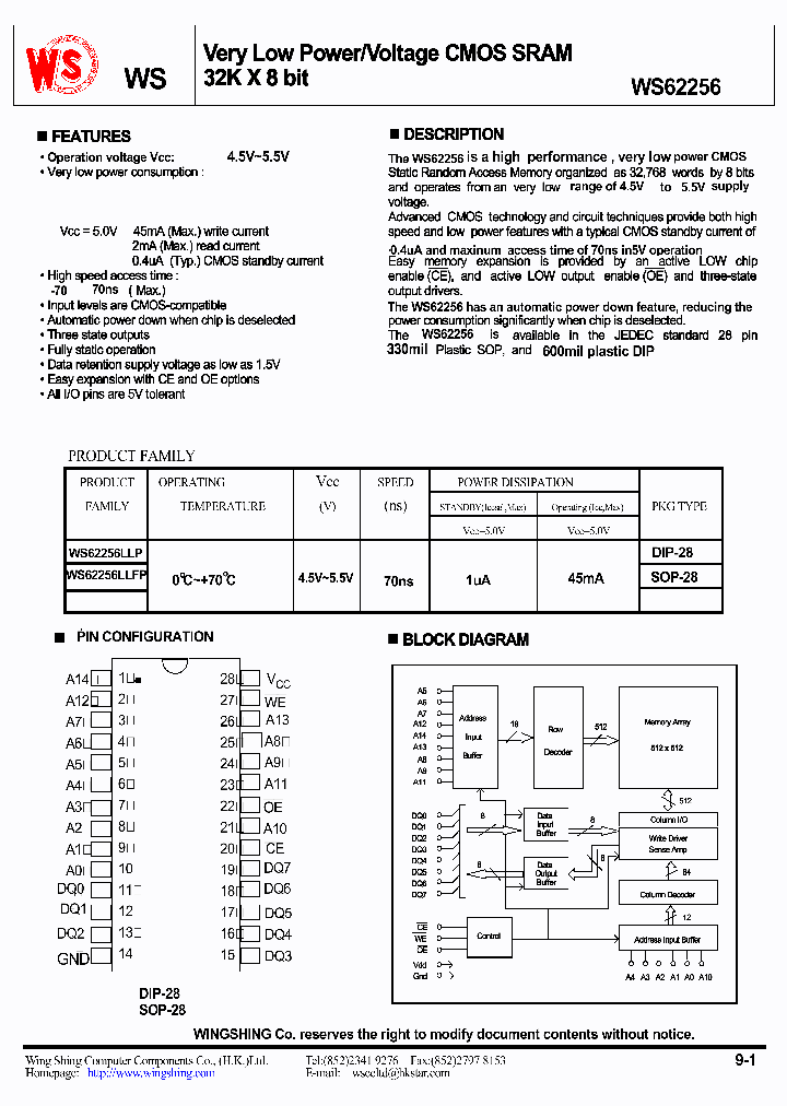 WS62256LLFP_142798.PDF Datasheet
