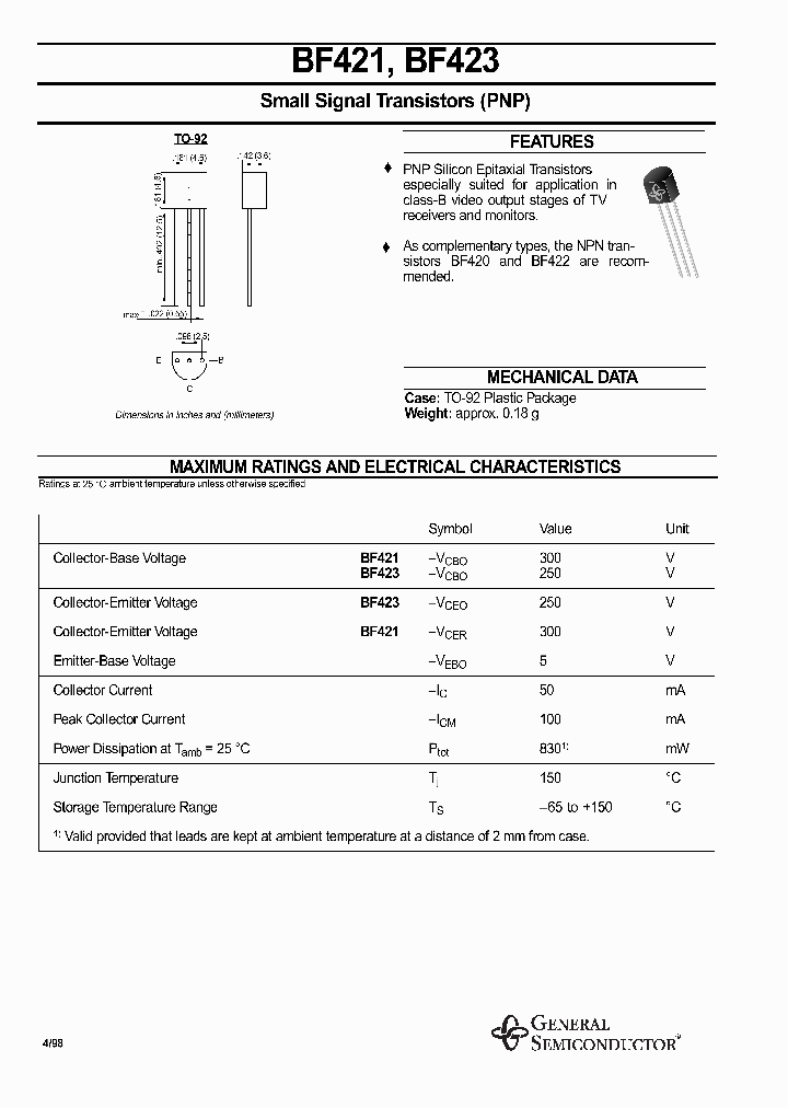 BF421_438658.PDF Datasheet