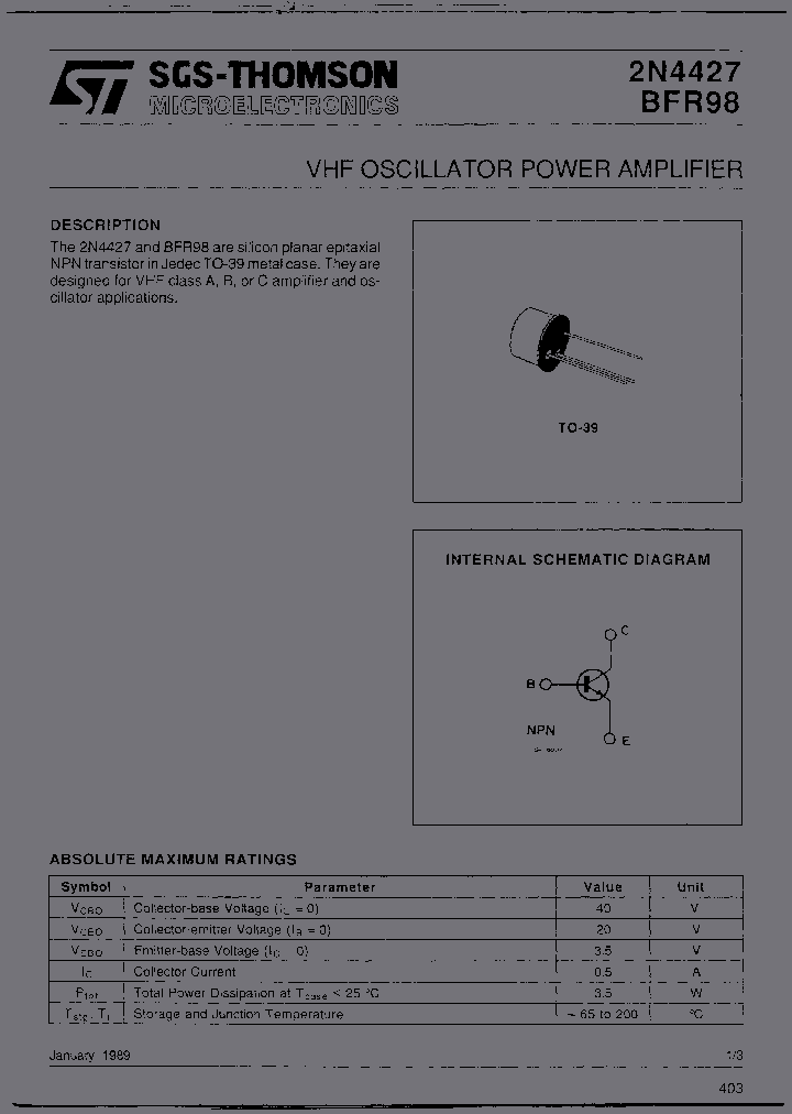 BFR98_449479.PDF Datasheet