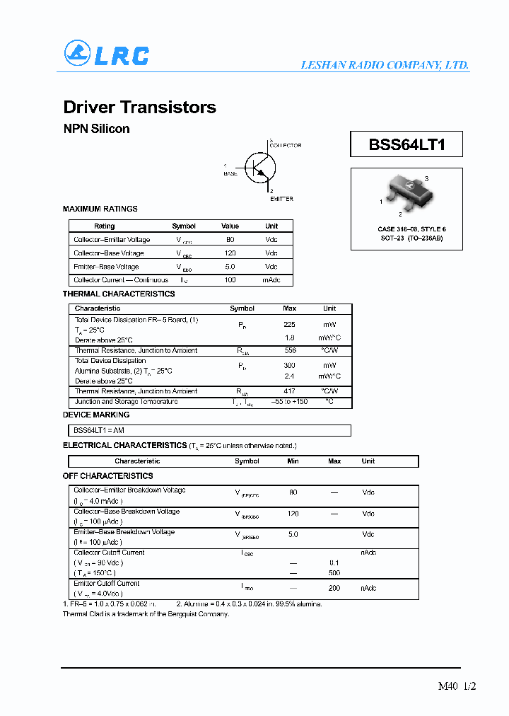 BSS64LT1_473078.PDF Datasheet