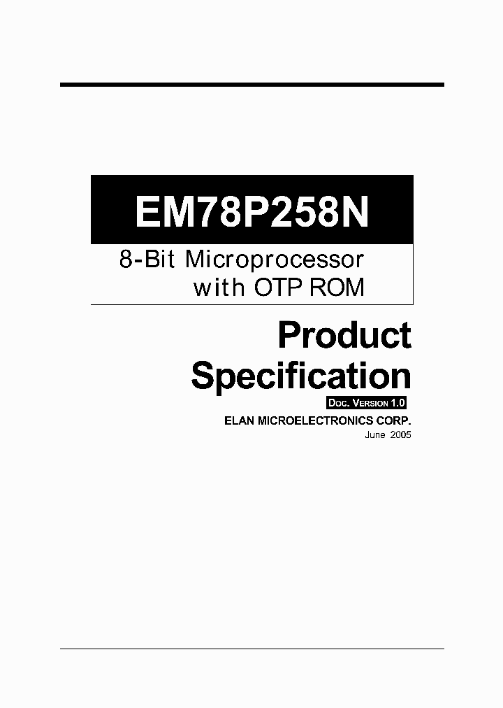EM78P258N_458995.PDF Datasheet